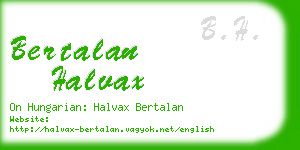 bertalan halvax business card